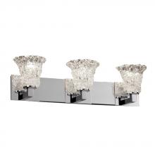 Justice Design Group GLA-8923-26-CLRT-MBLK - Modular 3-Light Bath Bar