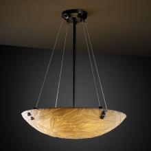 Justice Design Group PNA-9661-35-BMBO-MBLK-F3-LED3-3000 - 18" LED Pendant Bowl w/ PAIR SQUARE W/ POINTS FINIALS