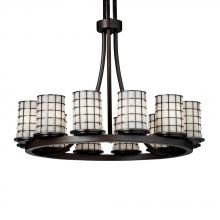 Justice Design Group WGL-8768-10-GRCB-MBLK - Dakota 12-Light Ring Chandelier (Short)