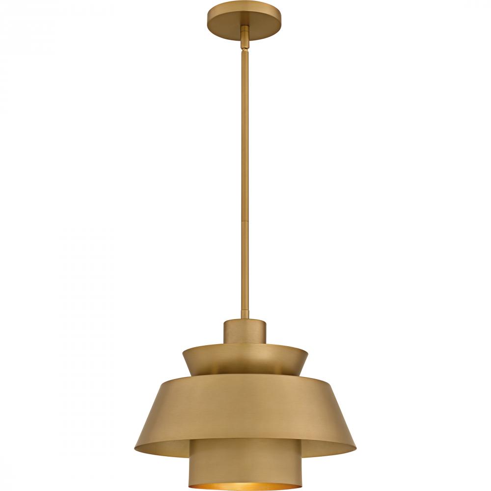 Lumi 1-Light Brushed Weathered Brass Pendant