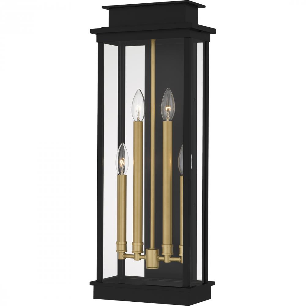 Noelle 2-Light Matte Black Outdoor Wall Lantern