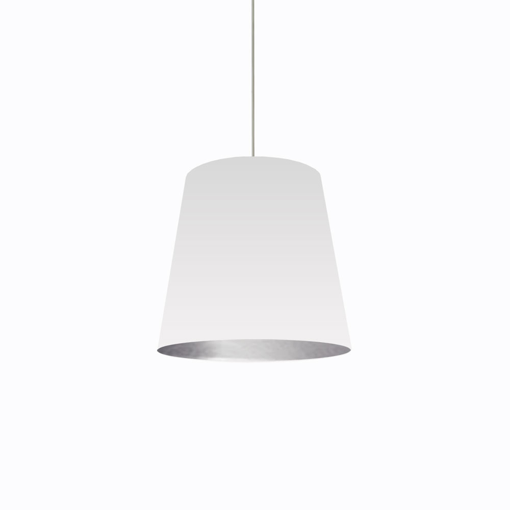 1LT Oversized Drum Pendant,Medium - Wht/Slv