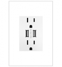 Legrand Canada ARTRUSB153W4 - Dual USB Plus-Size Outlet Combo