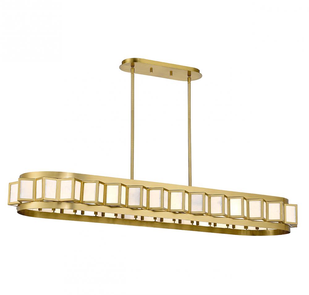 Gideon 8-Light Linear Chandelier in Warm Brass