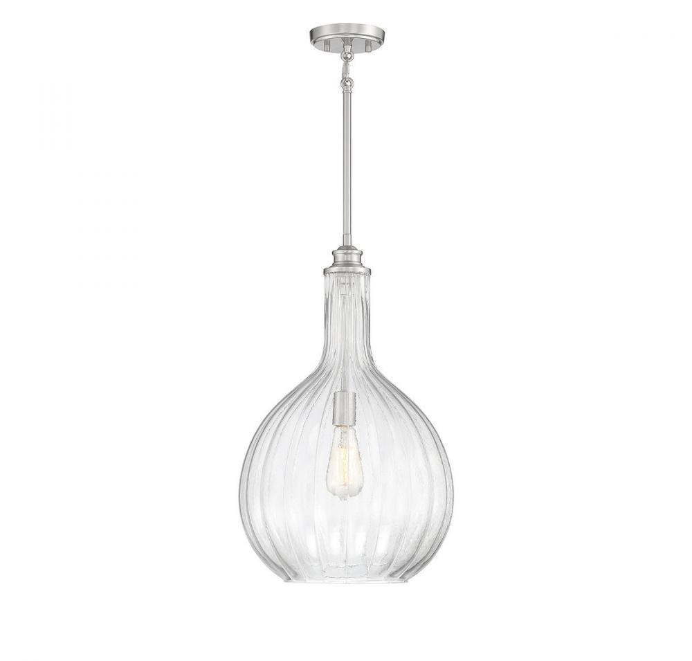 Brandon 1-Light Pendant in Satin Nickel