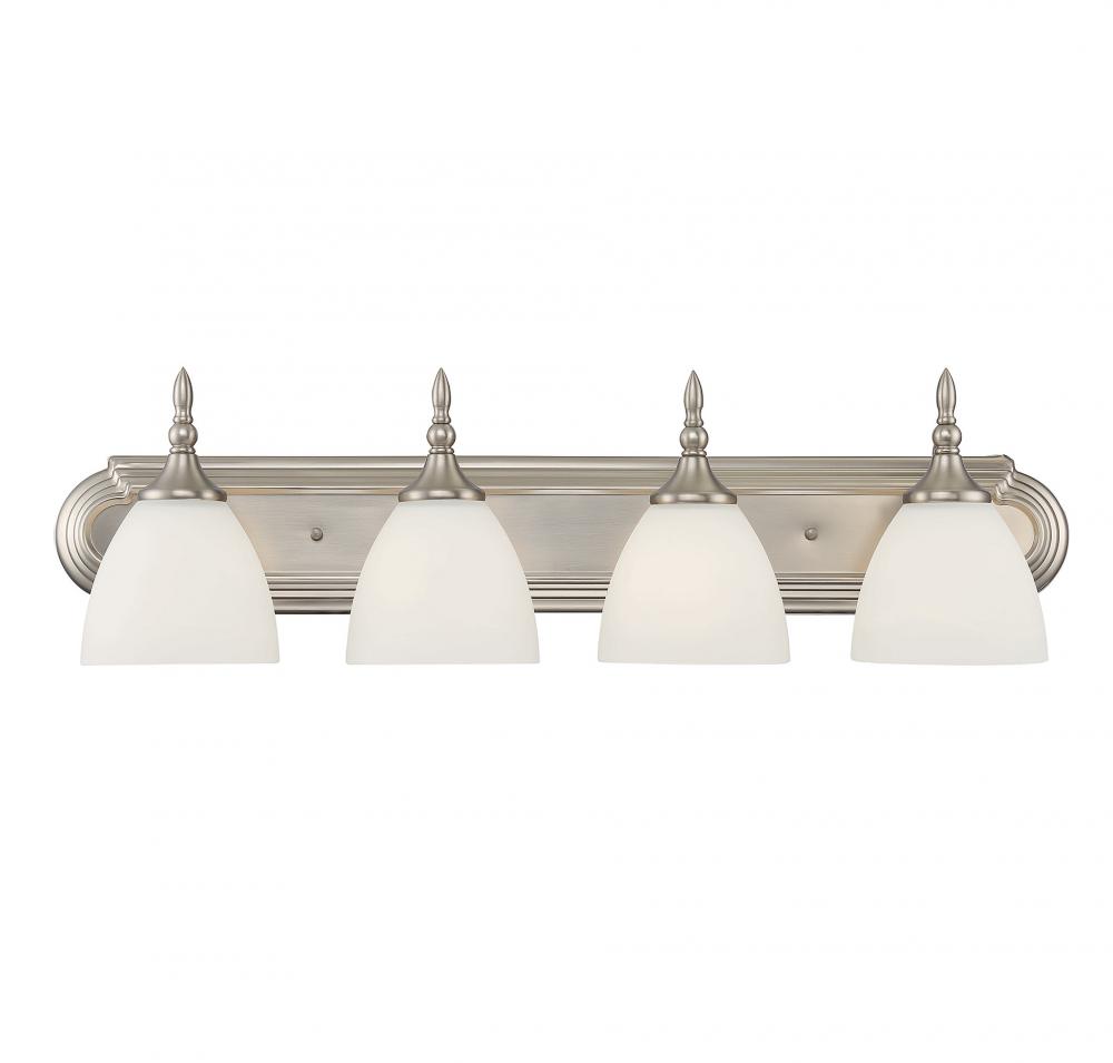 Herndon 4-Light Bathroom Vanity Light in Satin Nickel