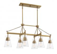 Savoy House Canada 1-1833-6-322 - Lakewood 6-Light Linear Chandelier in Warm Brass