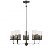 Savoy House Canada 1-7778-5-181 - Granada 5-Light Chandelier in Gunsmoke with Gray Rattan