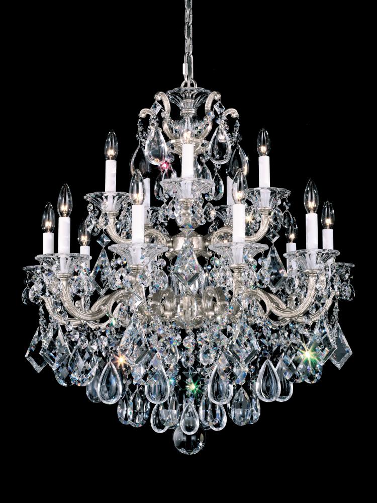 La Scala 15 Light 120V Chandelier in Heirloom Bronze with Clear Heritage Handcut Crystal