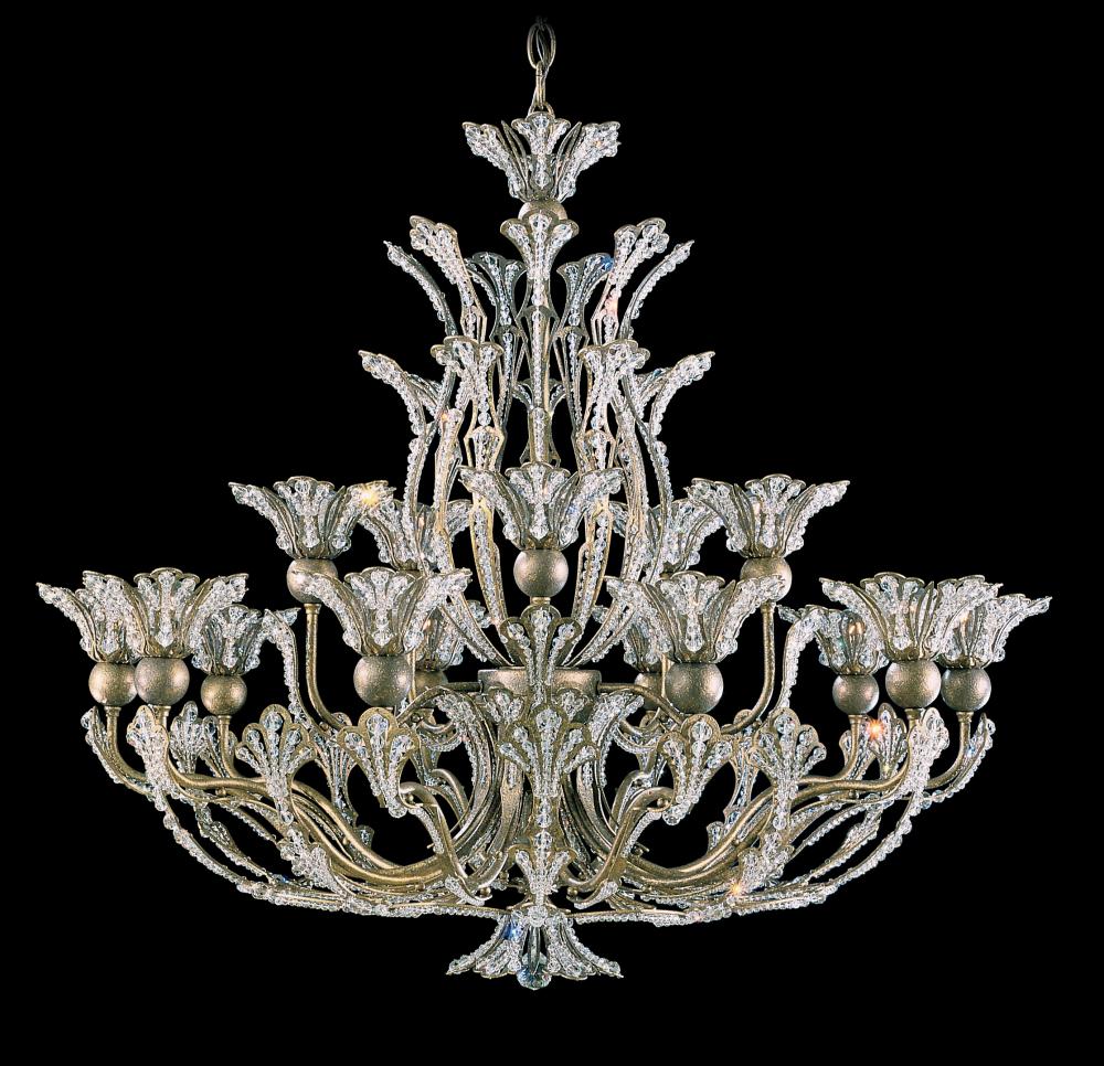 Rivendell 16 Light 120V Chandelier in Black with Clear Radiance Crystal