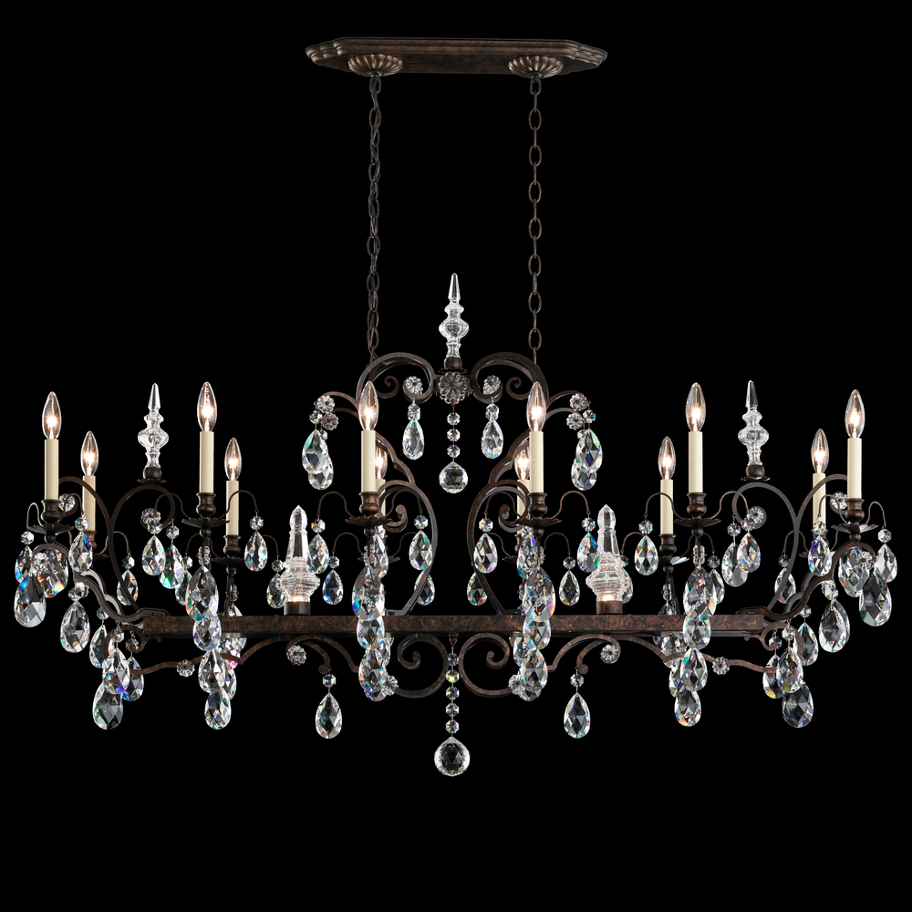 Renaissance 14 Light 120V Chandelier in Heirloom Bronze with Clear Heritage Handcut Crystal