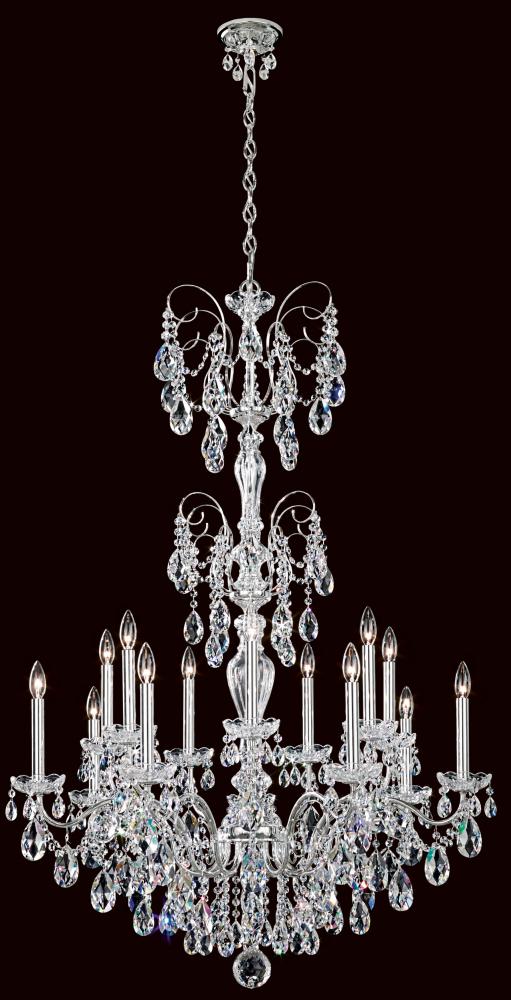 Sonatina 14 Light 120V Chandelier in Heirloom Bronze with Clear Heritage Handcut Crystal