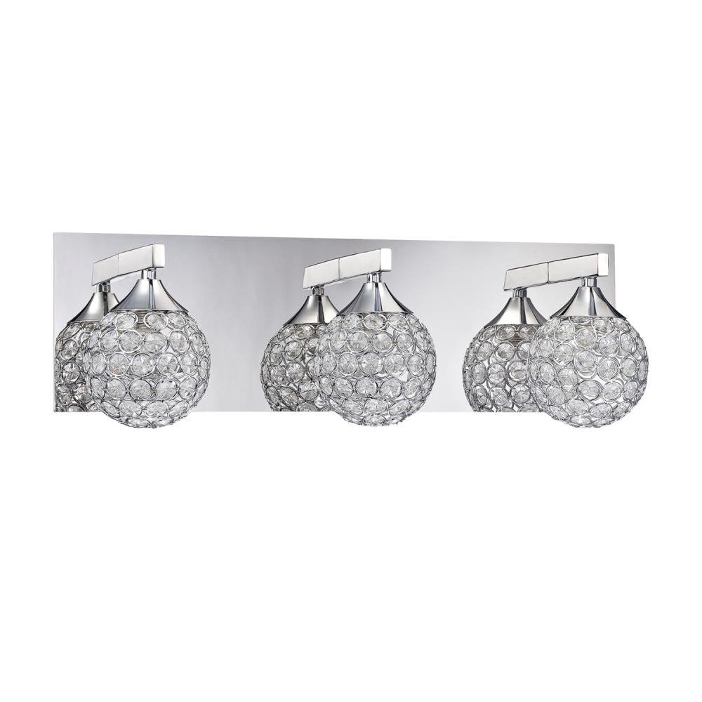 CRYS 3-Light Chrome Vanity Light