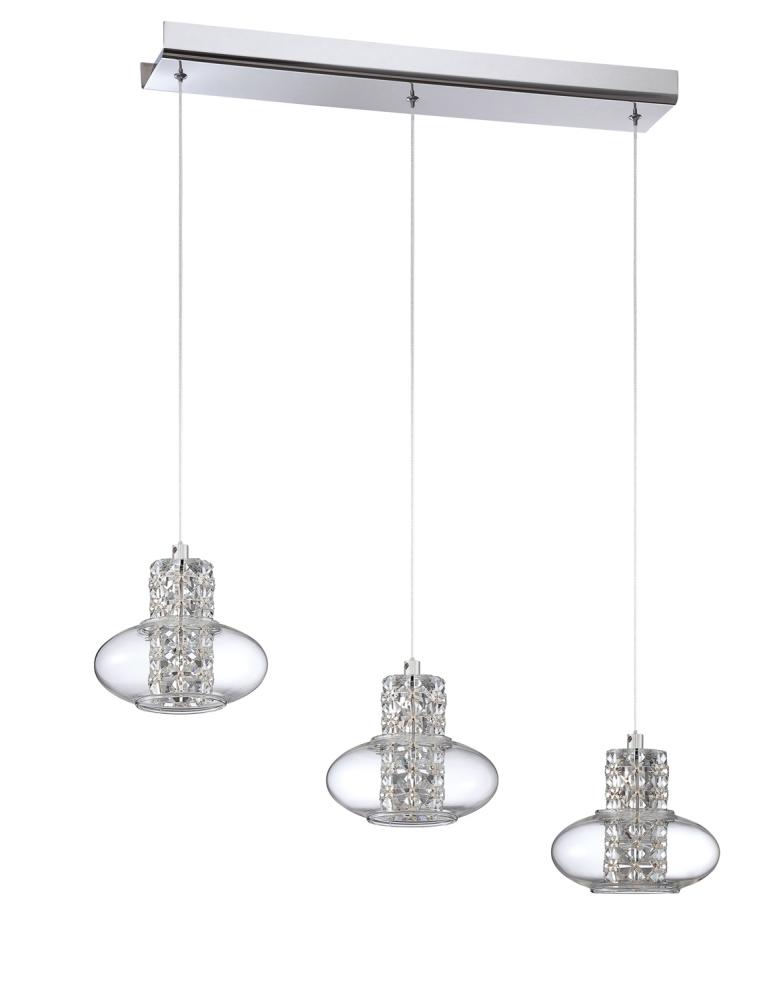 ARIA series 3-Light Chrome Pendant Bar