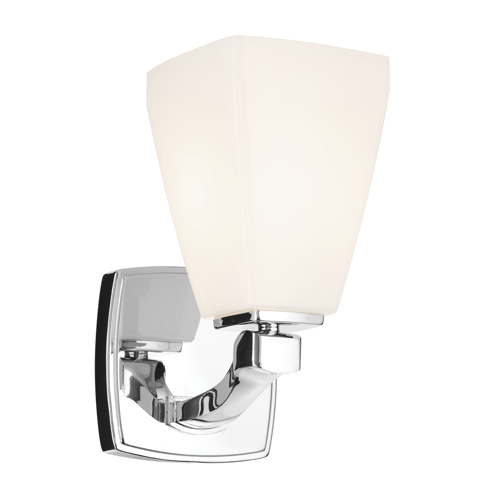 Marant 9.5&#34; 1-Light Wall Sconce with Opal Glass in Chrome