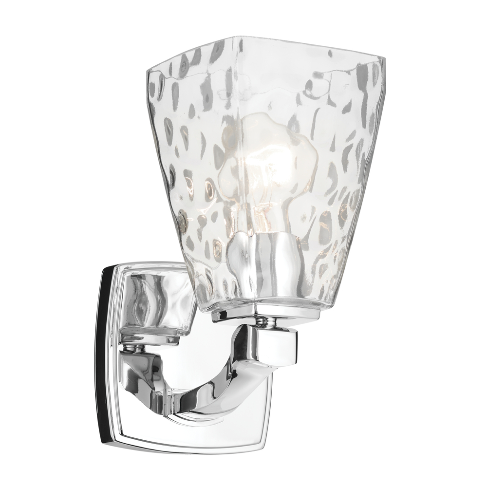 Marant 9.5&#34; 1-Light Wall Sconce with Clear Water Glass in Chrome