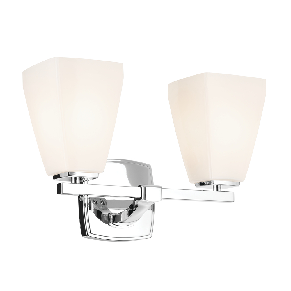 Marant 14.25&#34; 2-Light Vanity Light with Opal Glass in Chrome