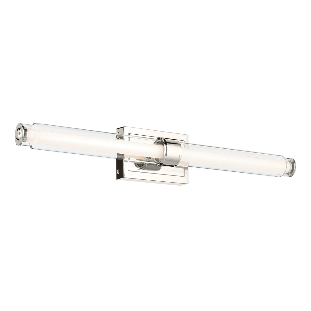 Laurene 31&#34; Linear Bath Bar Large LED with Clear Glass in Chrome