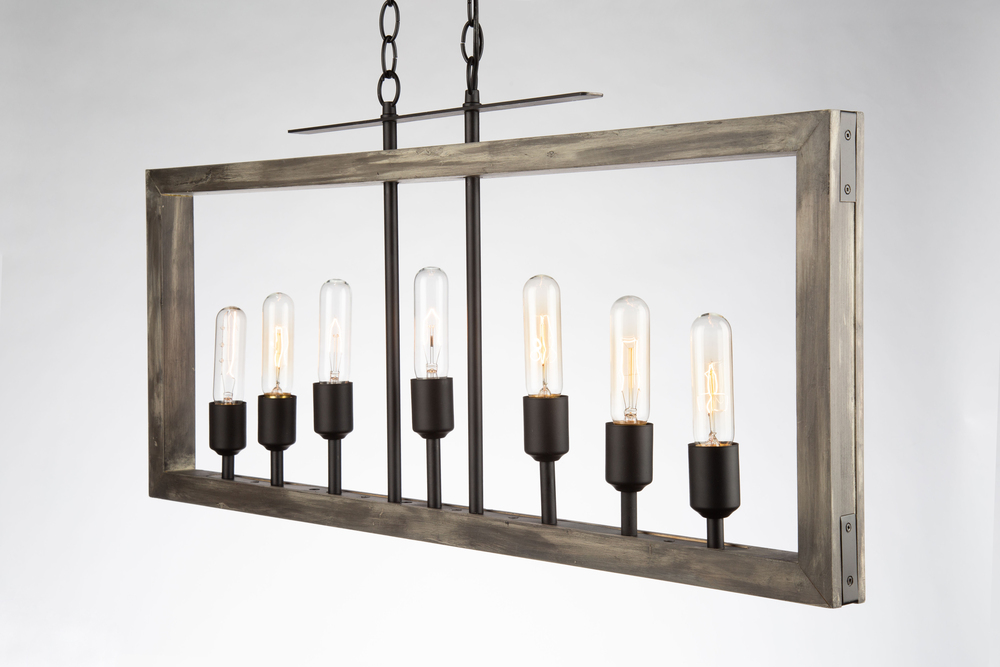 Gatehouse 7 Light Island Light (Beach Wood & Black)