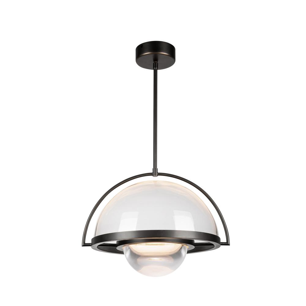 Bowery 14-in Urban Bronze LED Pendant