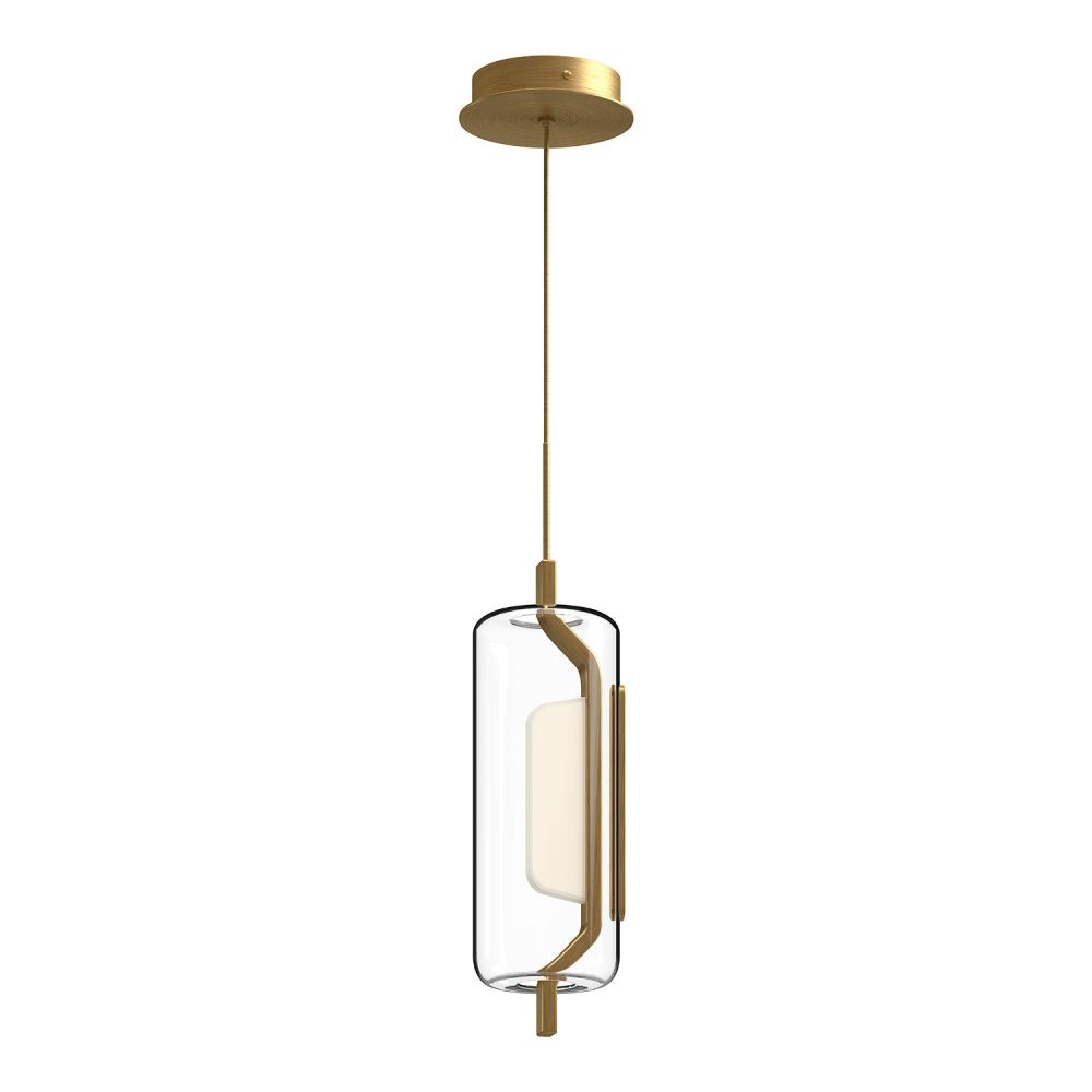 Hilo 5-in Brushed Gold LED Pendant