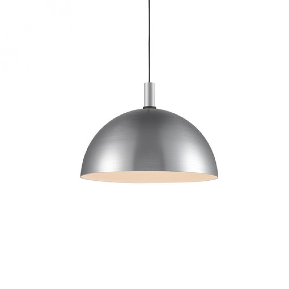 Archibald 24-in Brushed Nickel With Black Detail 1 Light Pendant