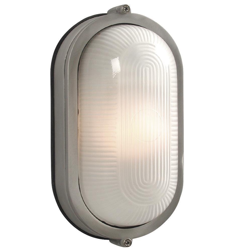 Cast Aluminum Marine Light - Satin Aluminum w/ Frosted Glass