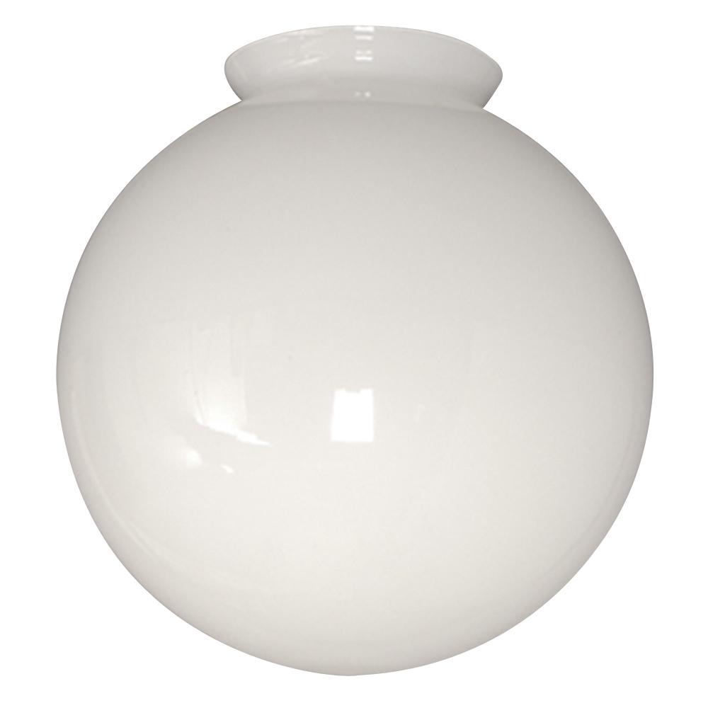 8&#34; White Glass Globe