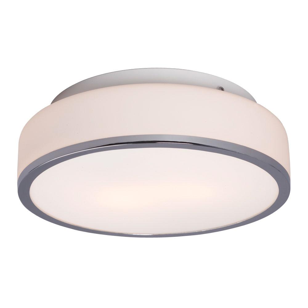 Flush Mount Ceiling Light - in Polished Chrome finish with White Glass