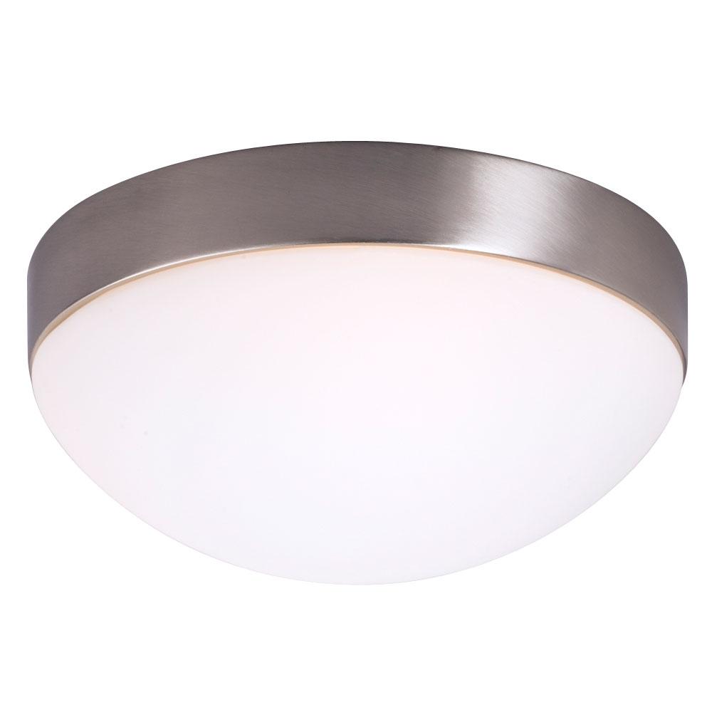 Flush Mount Ceiling Light - in Brushed Nickel finish with Satin White Glass