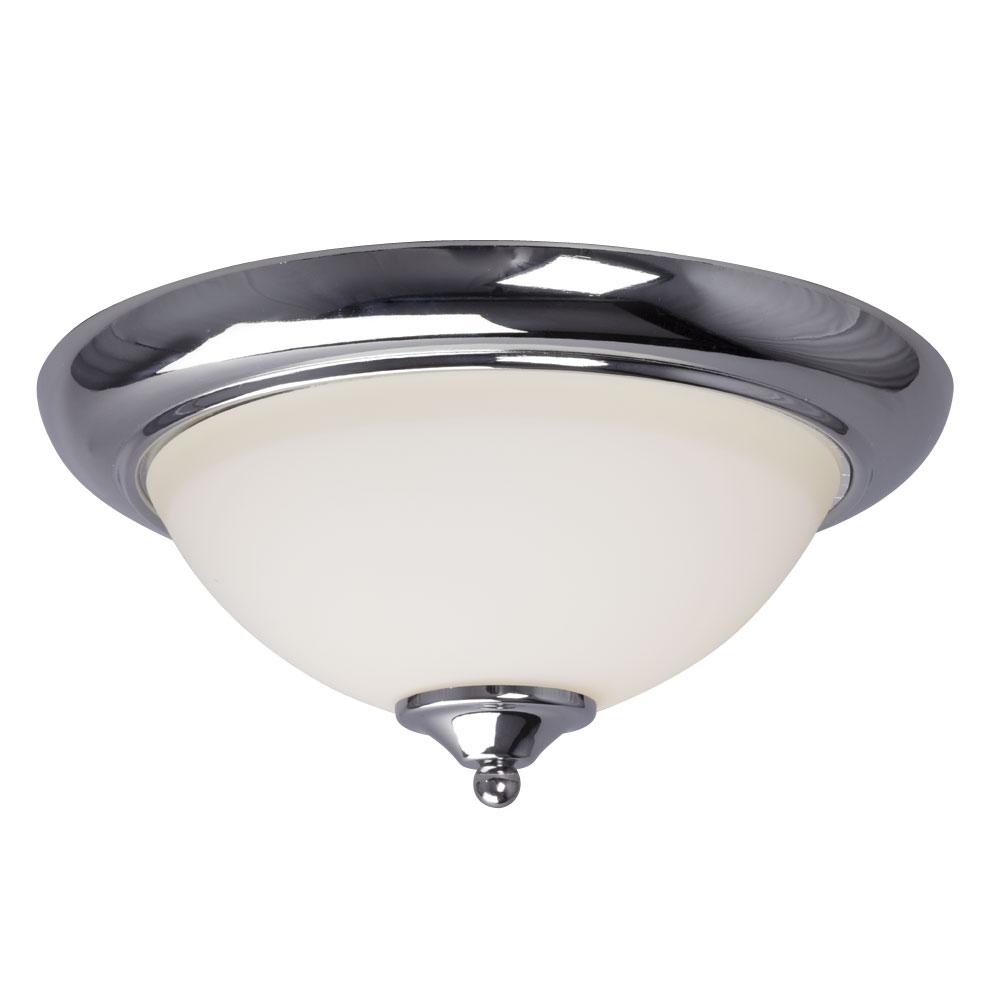 13&#34; Chrome 2L Ceiing Fixture with White Glass