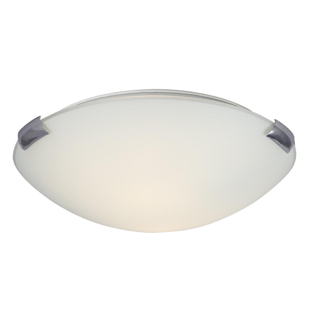 12&#34; Flush Mount Ceiling Light - Chrome Clips with White Glass