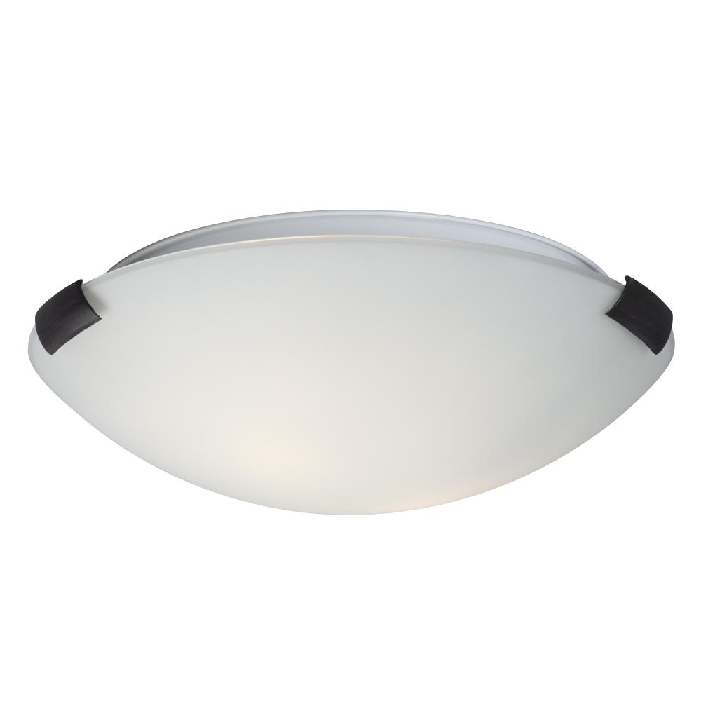 12&#34; Flush Mount Ceiling Light - Oil Rubbed Bronze Clips with White Glass