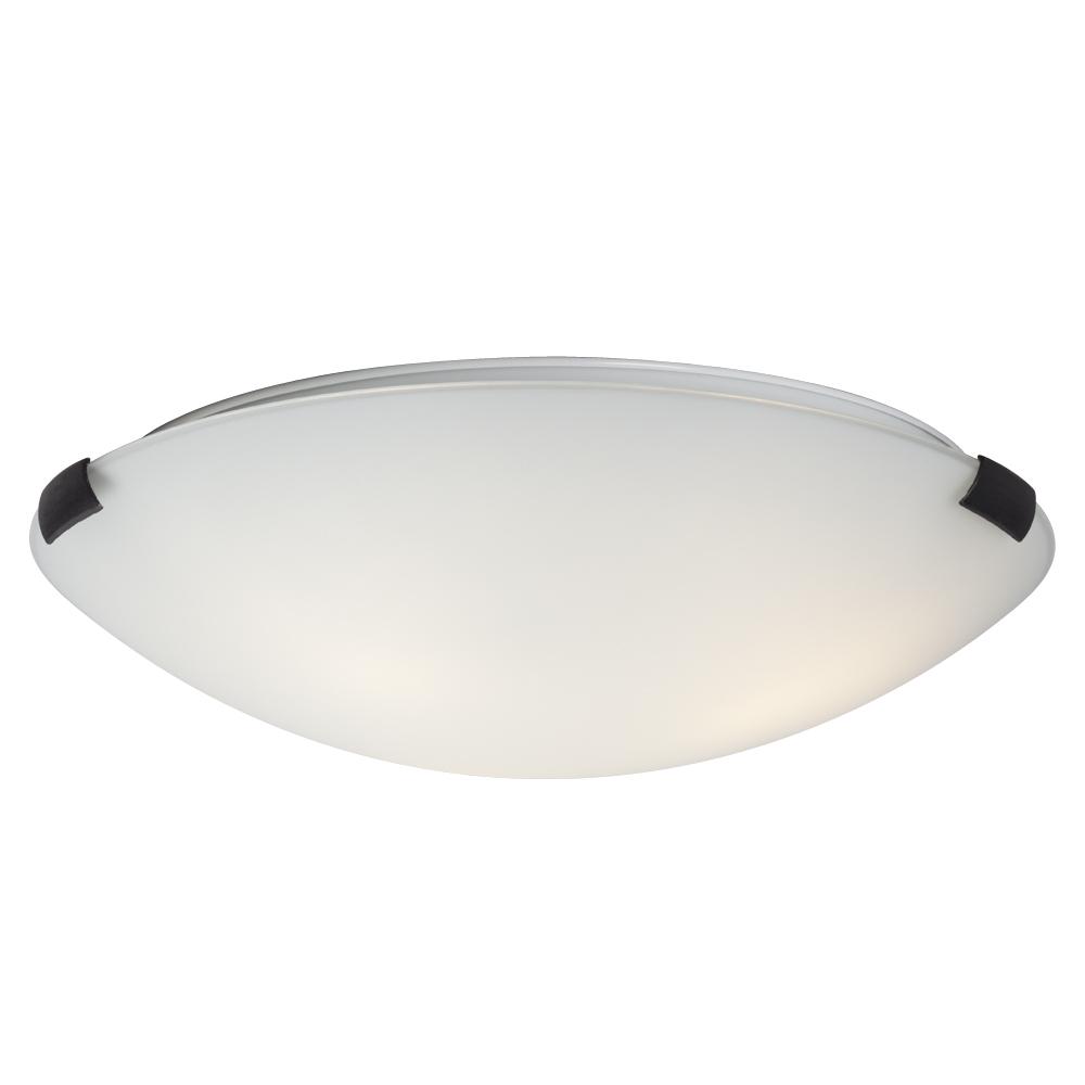 16&#34; Flush Mount Ceiling Light - Oil Rubbed Bronze Clips with White Glass