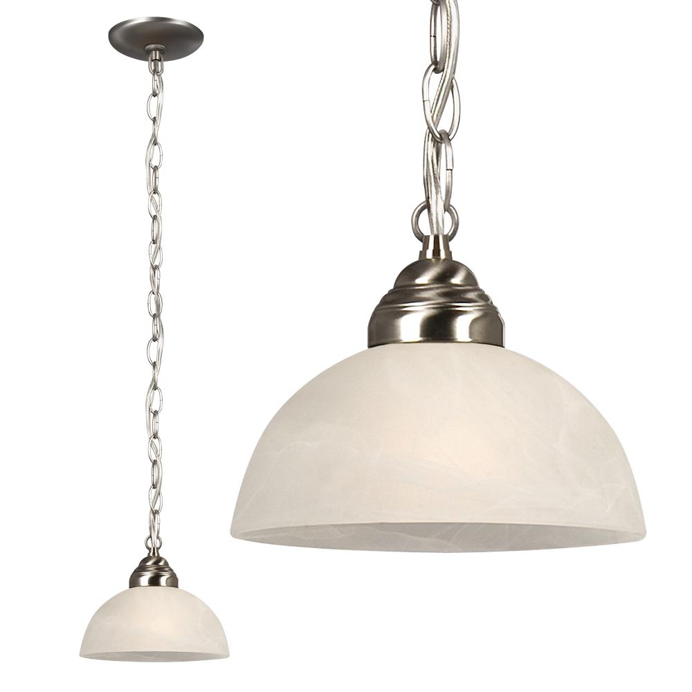 Mini Pendant - Brushed Nickel w/ Marbled Glass