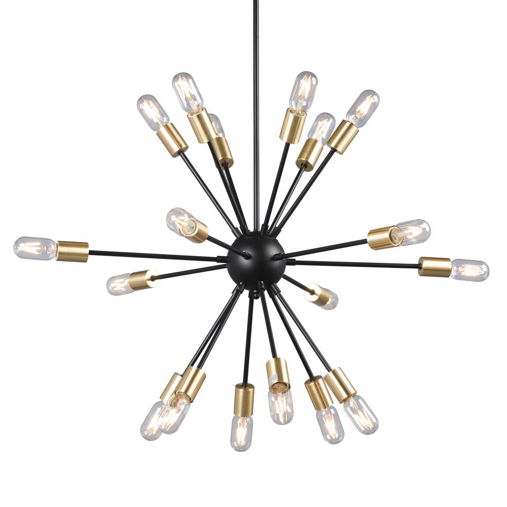 18-L Pendant BK/GD w/6&#34;, 12&#34; & 18&#34; Ext. Rods