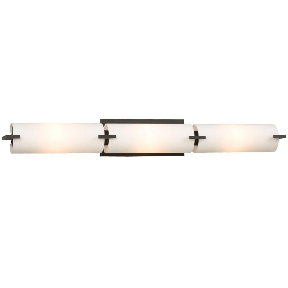 3-Light Bath & Vanity Light - in Painted Restoration Bronze finish with Satin White Glass