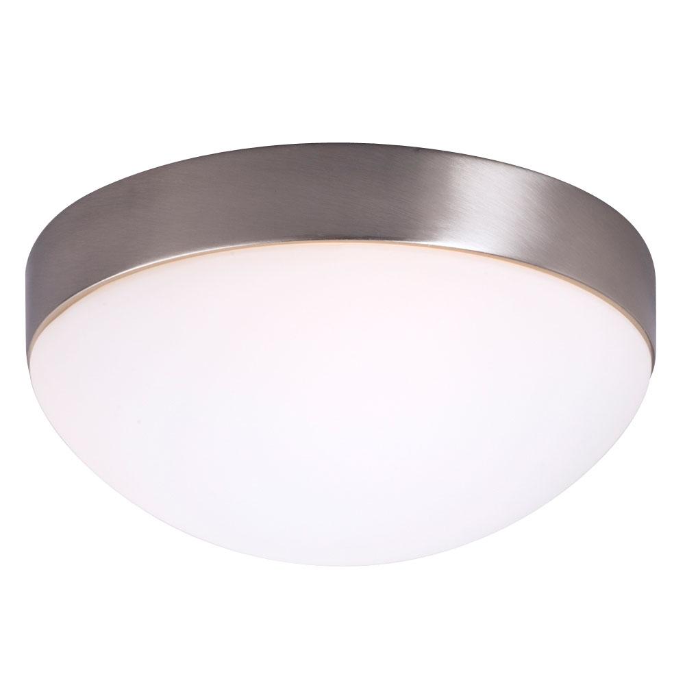 LED Flush Mount Ceiling Light - in Brushed Nickel finish with Satin White Glass