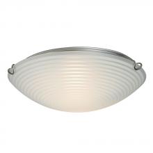 Galaxy Lighting ES615293CH - Flush Mount Ceiling Light- in Polished Chrome finish with Striped Patterned Satin White Glass