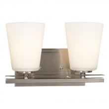 Galaxy Lighting 711962BN - 2-Light Vanity - Brushed Nickel with White Glass