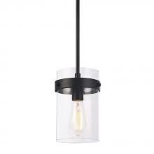 Galaxy Lighting 926264BK - 1L Mini-Pendant BK with 6",12" & 18" Ext. Rods and Swivel