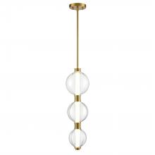 DVI DVP34910BR-PUC - Glimmer Pendant, Brass W/pumpkin Glass