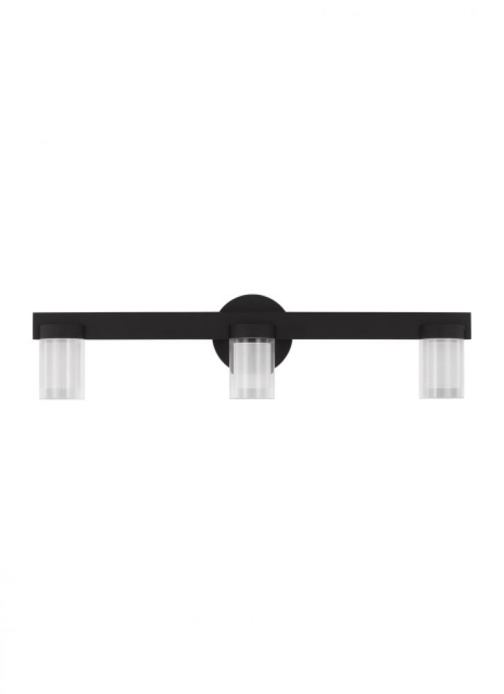 Kelly Wearstler Esfera 3-light dimmable LED medium bath vanity with nightshade black finish