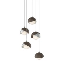 Hubbardton Forge - Canada 131125-SKT-LONG-82-05-GG0711 - Brooklyn 5-Light Double Shade Pendant