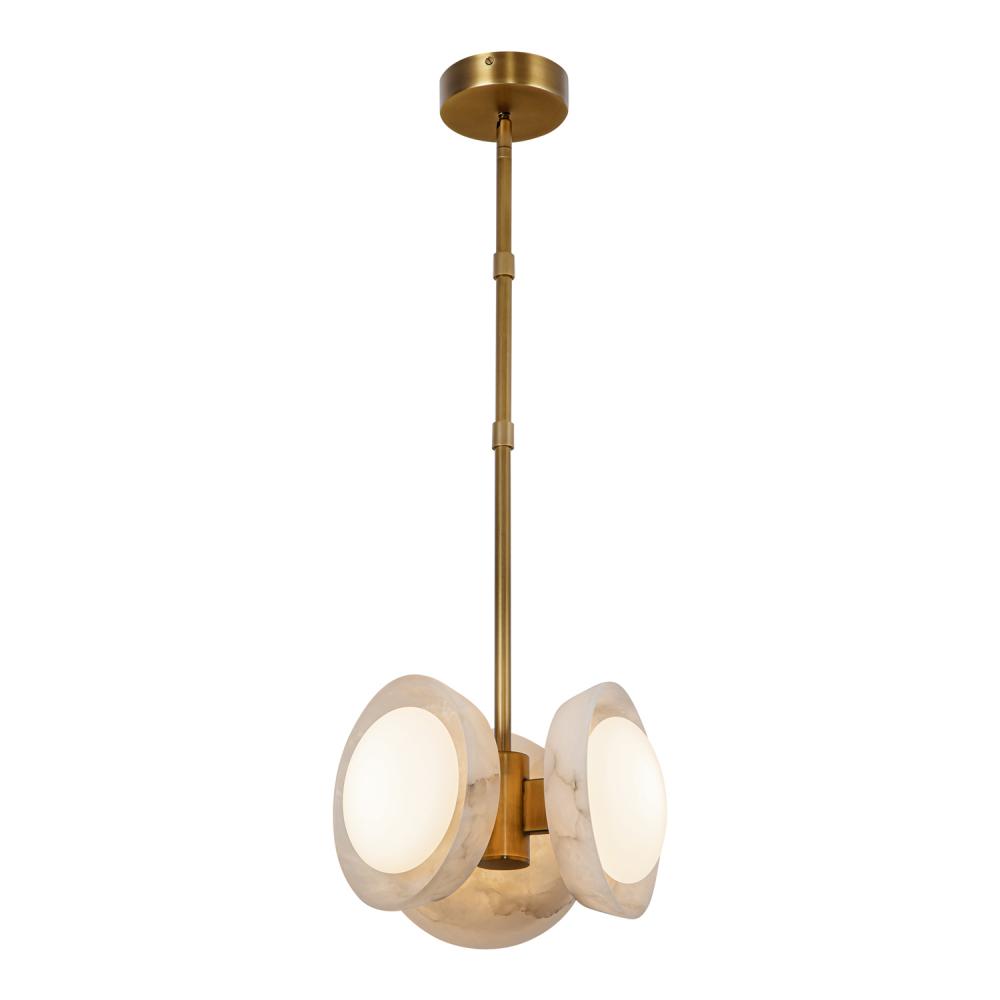 Alonso 13-in Vintage Brass/Alabaster LED Pendant