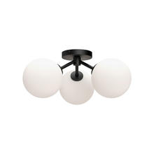 Alora Lighting SF549315MBOP - Cassia 17-in Matte Black/Opal Matte Glass 3 Lights Semi Flush Mount