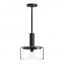 Alora Lighting PD535010MBCL - Royale 10-in Clear Glass/Matte Black 1 Light Pendant