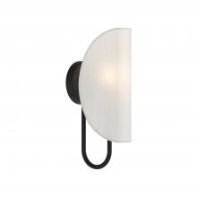 Alora Lighting WV450706MBCW - Seno 6-in Matte Black/White Cotton Fabric 1 Light Wall/Vanity