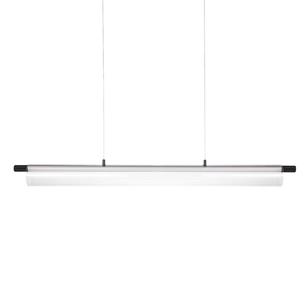 Allure - LED 3 CCT Linear Pendant in Black with Ribbed Glass