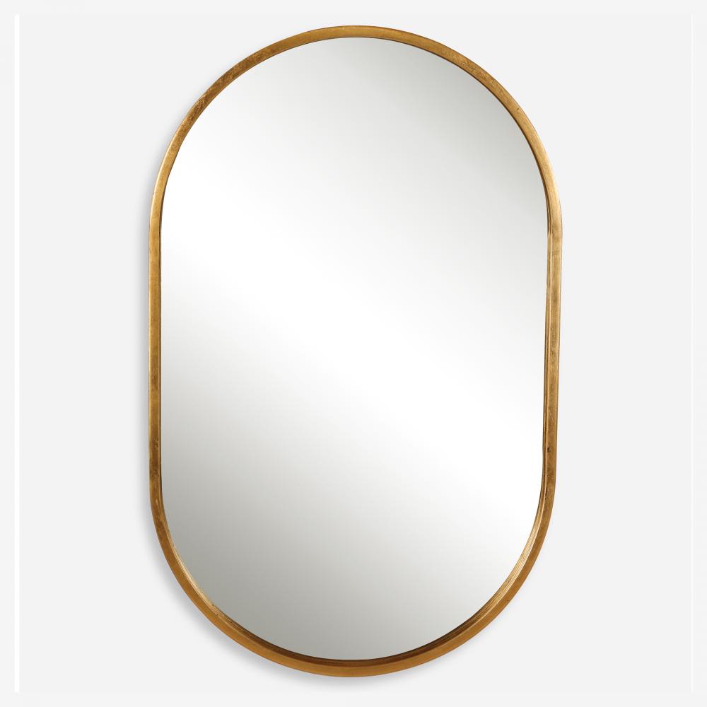 Varina Minimalist Gold Oval Mirror